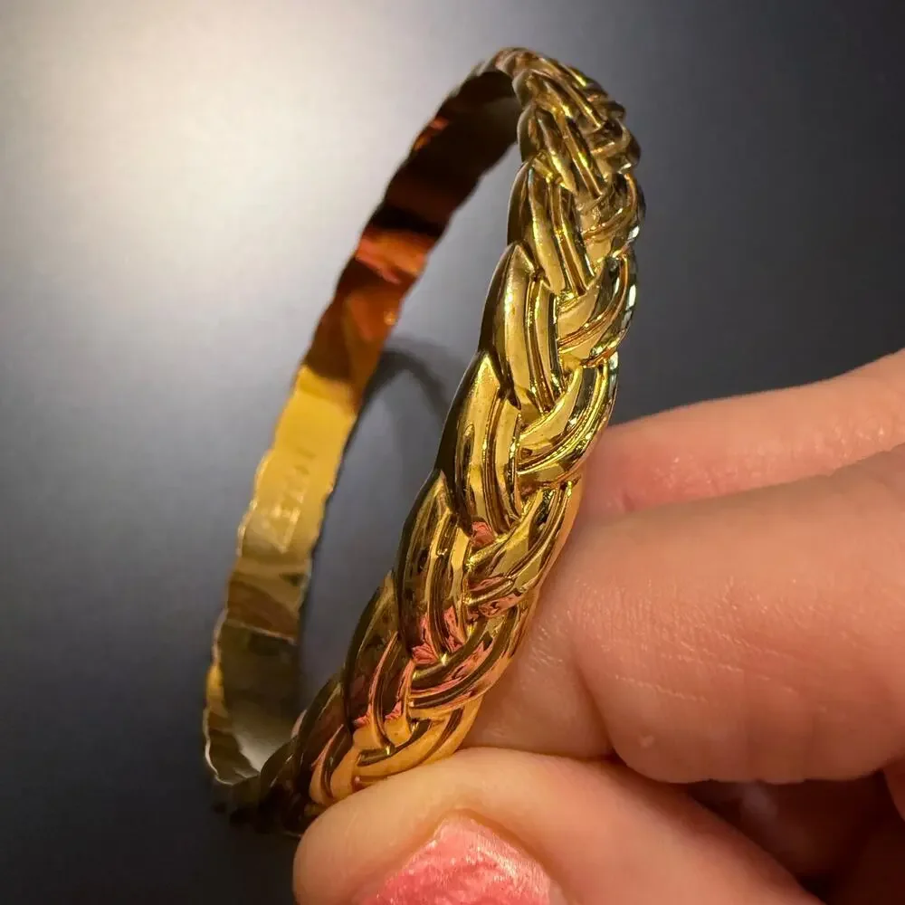 J. Crew Gold Tone Woven Bangle Bracelet